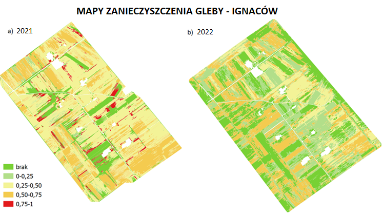 Mapy zanieczyszczeń (źródło: Łukasiewicz – ILOT)
