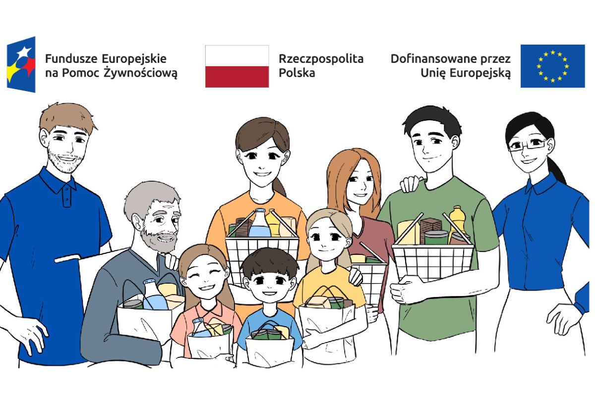 Spot animowany informujący o Programie Fundusze Europejskie na Pomoc Żywnościową