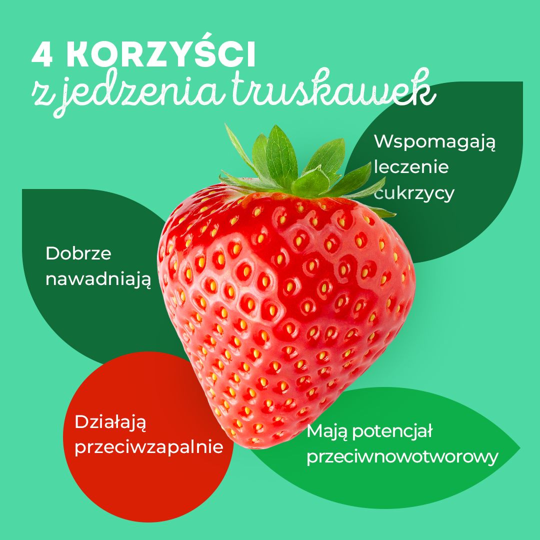 Korzyści z jedzenia truskawek - infografika