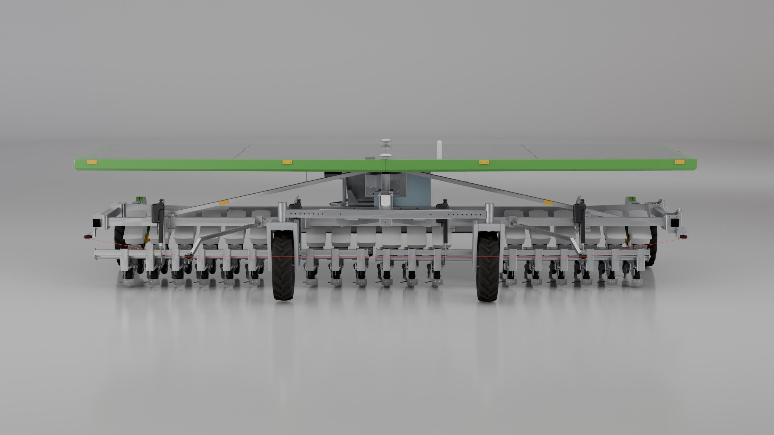 Robot polowy FarmDroid FD60 – widok z przodu